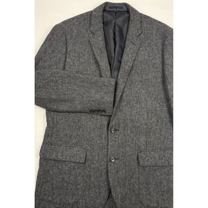 J Crew X Moon British Cloth Flannel Wool/Cotton Herringbone Sport Coat 44R EUC